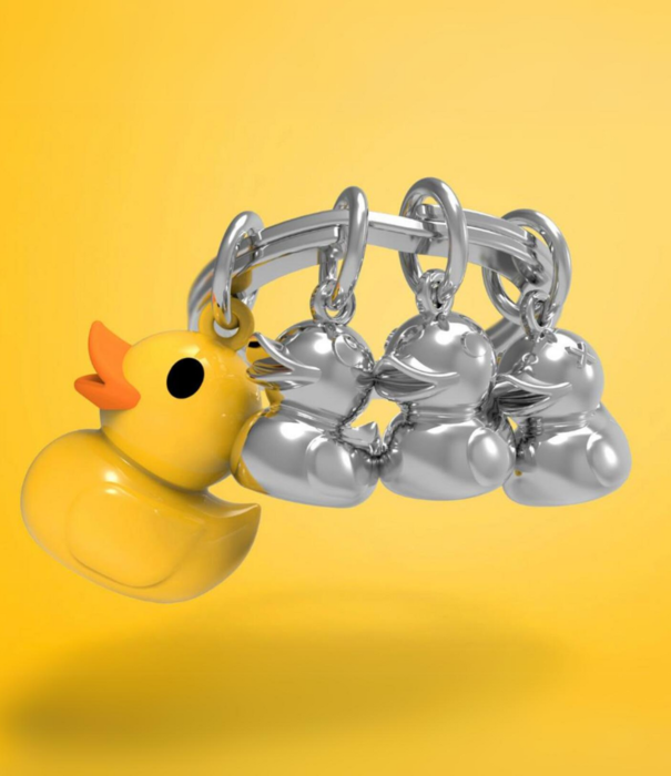 Metalmorphose keyring - duck (yellow)