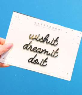 wall quote - wish it dream it do it (black)