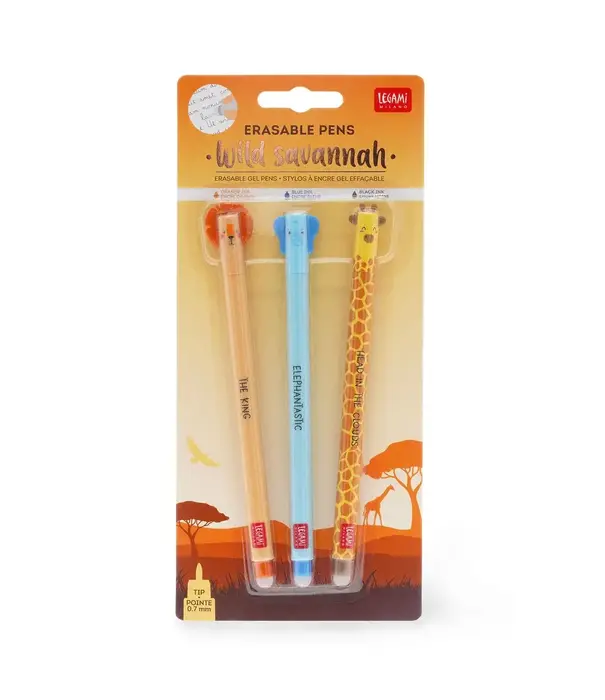 Legami erasable pen set - wild savannah