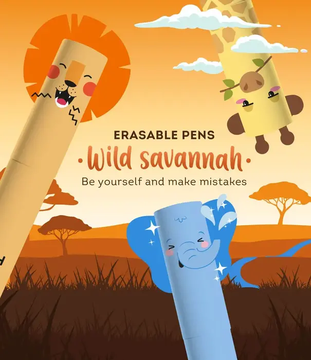 Legami erasable pen set - wild savannah