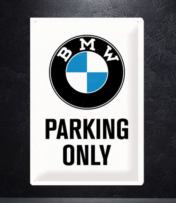 Nostalgic Art bord - 20x30 - BMW parking only