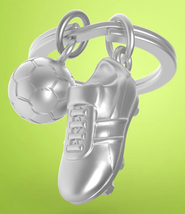 Metalmorphose sleutelhanger - voetbal & -schoen