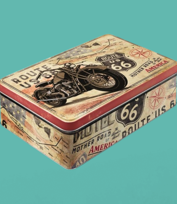 Nostalgic Art tin box - route 66 bike map