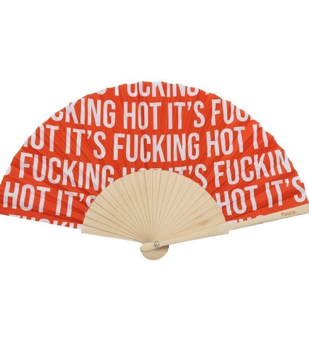 Fisura stoffen waaier - f*cking hot (rood)