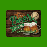 blikken bord - 15x20 - beer o'clock