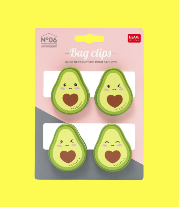 Legami bag clips - avocado