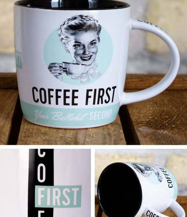 Nostalgic Art drinkbeker - coffee first