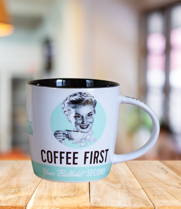 Nostalgic Art drinkbeker - coffee first