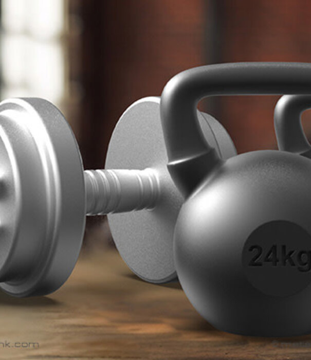 Metalmorphose keyring - dumbbell & kettlebell