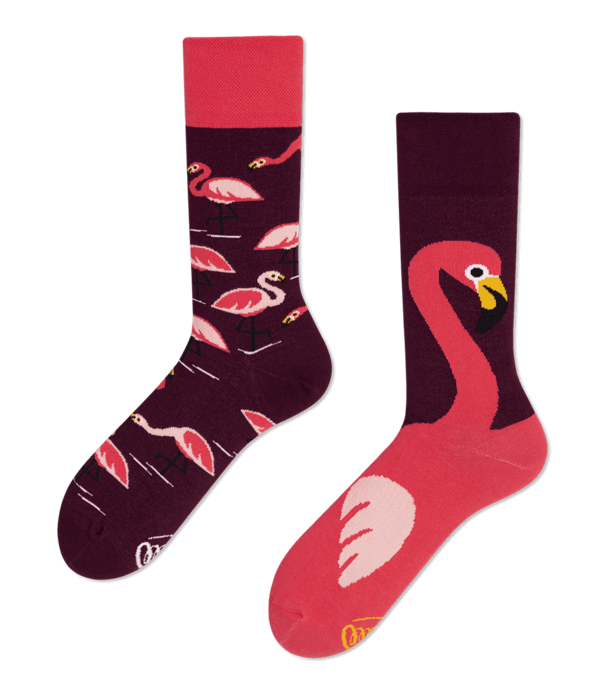 Many Mornings socks - pink flamingo (39-42)