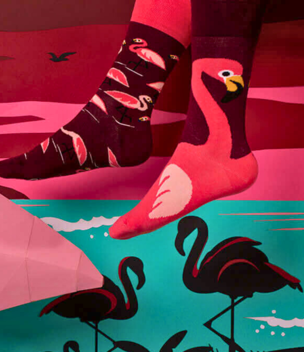 Many Mornings socks - pink flamingo (39-42)