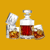 whiskey decanter & glasses