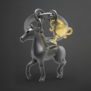sleutelhanger - paard (zwart)