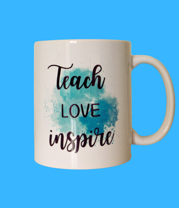 Jelly Jazz mug - teach, love, inspire