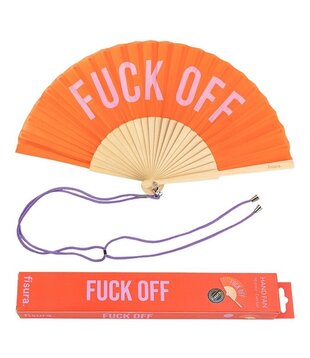textile fan - fuck off (red)