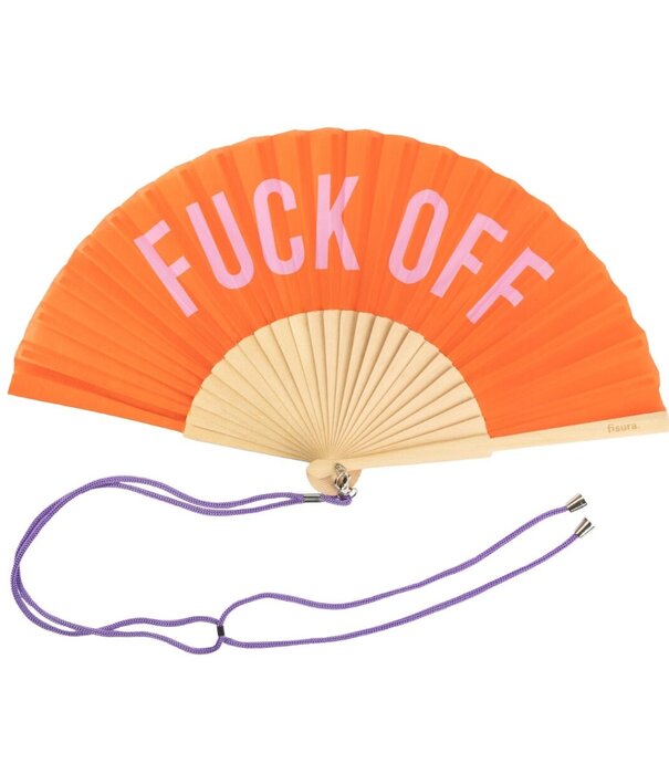 Fisura hand fan - fuck off (red)