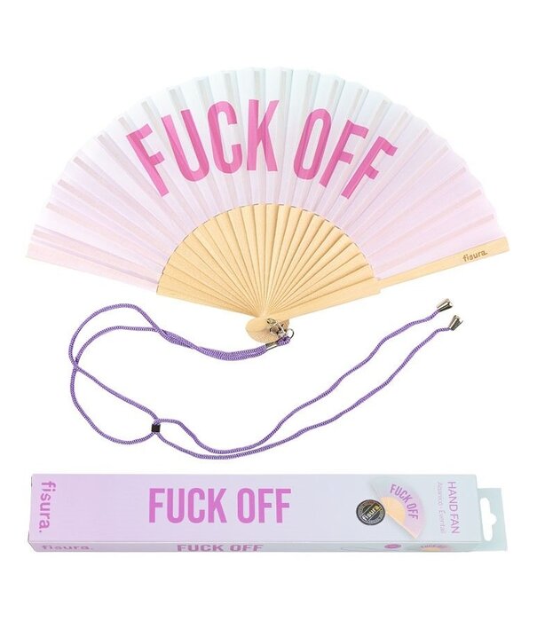 Fisura hand fan - fuck off (pink)