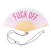 hand fan - fuck off (pink)