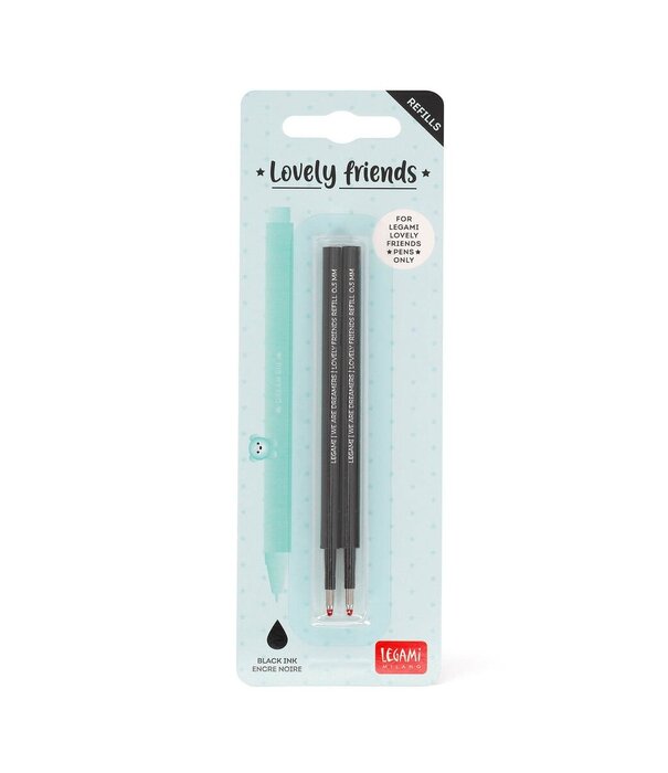 Legami lovely friends pen navulling - zwart