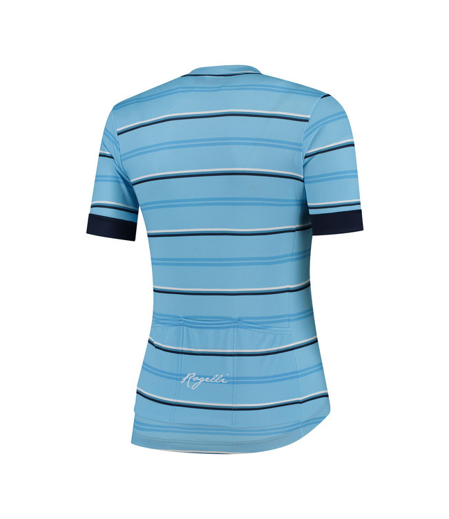 Rogelli Rogelli Stripe Ladies KM Wielershirt Blauw