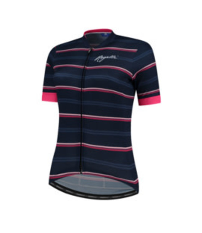 Rogelli Rogelli Stripe Ladies KM Wielershirt Blauw/Roze