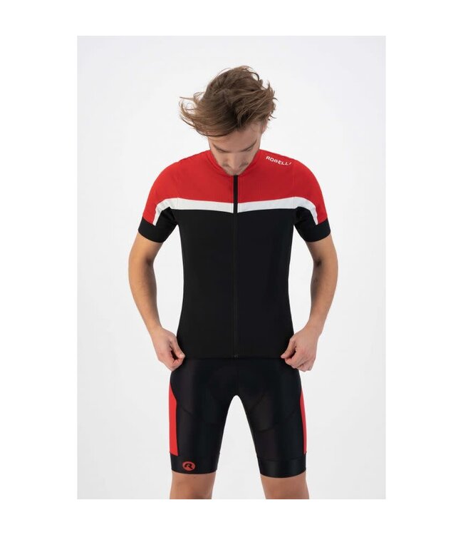 Rogelli Rogelli Course KM Wielershirt Zwart/Rood/Wit