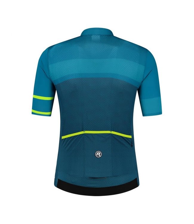Rogelli Rogelli Block KM Wielershirt Blauw/Lime