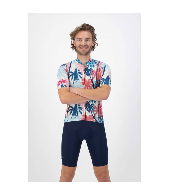 Rogelli Rogelli Hawaii KM Wielershirt Blauw/Roze