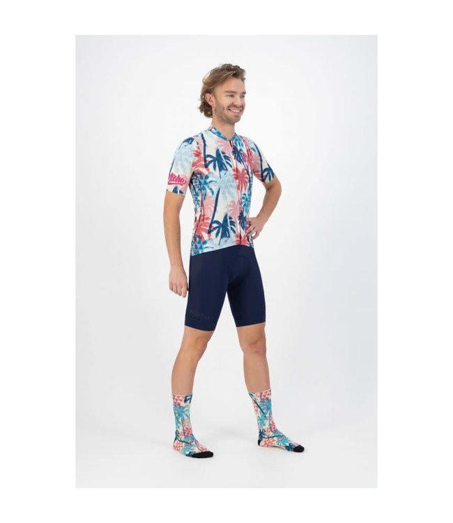 Rogelli Rogelli Hawaii KM Wielershirt Blauw/Roze