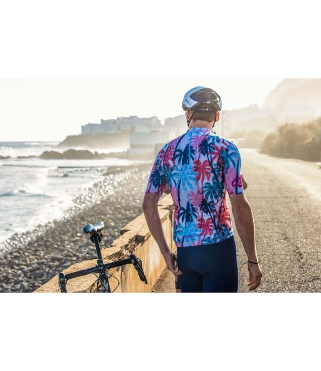 Rogelli Rogelli Hawaii KM Wielershirt Blauw/Roze