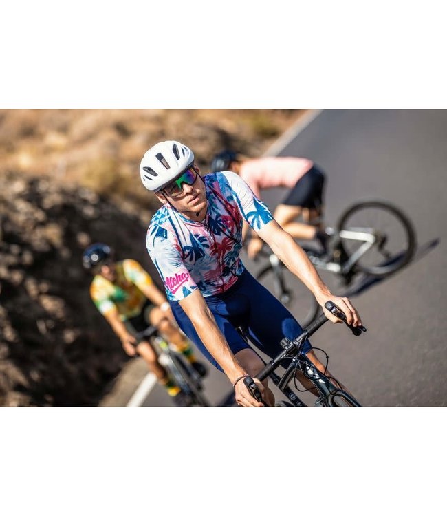 Rogelli Rogelli Hawaii KM Wielershirt Blauw/Roze