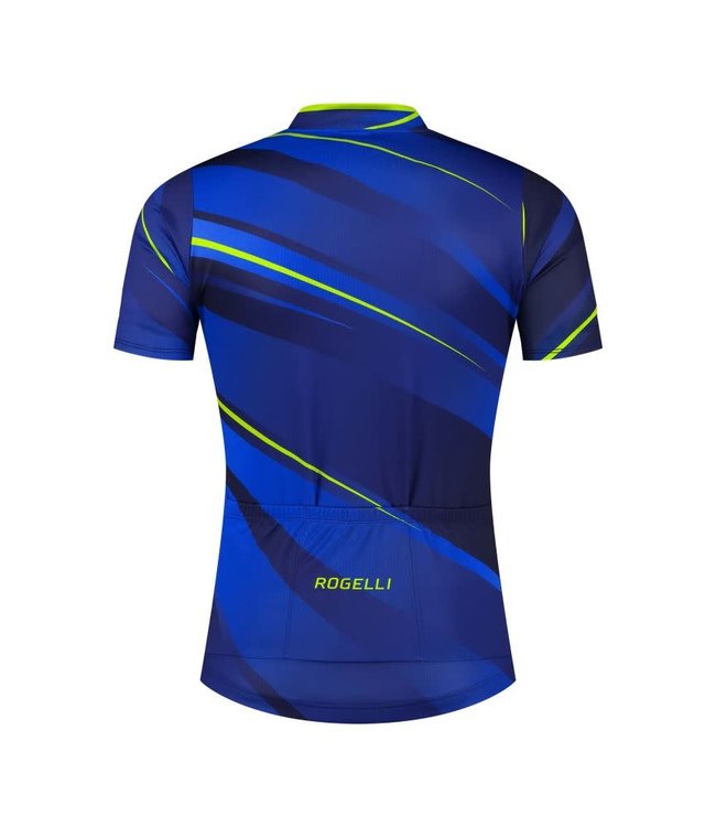 Rogelli Rogelli Buzz KM Wielershirt Blauw/Fluor-Geel