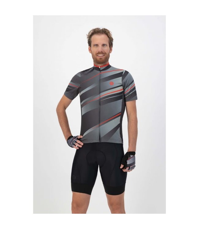 Rogelli Rogelli Buzz KM Wielershirt Grijs/Rood