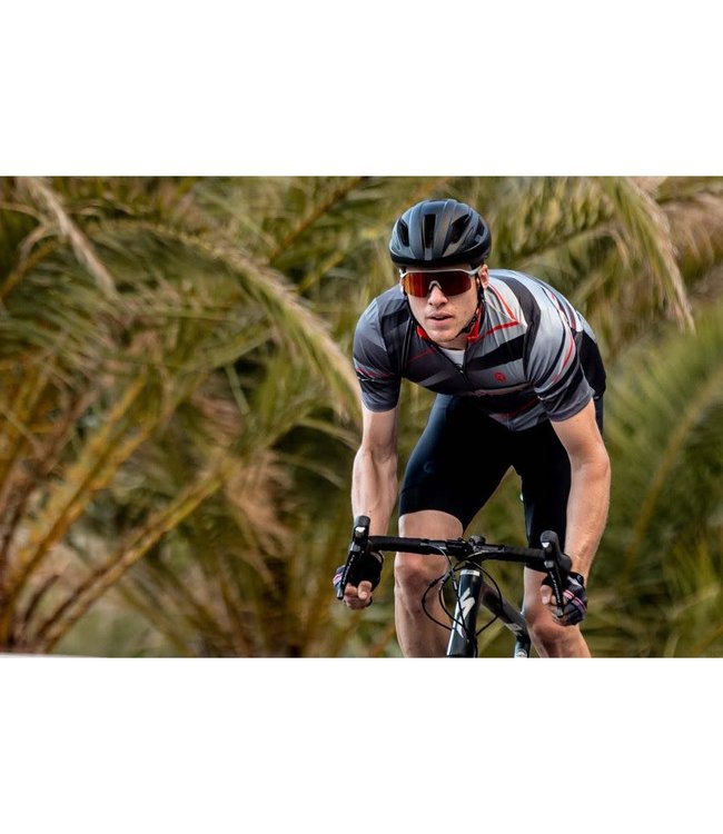 Rogelli Rogelli Buzz KM Wielershirt Grijs/Rood