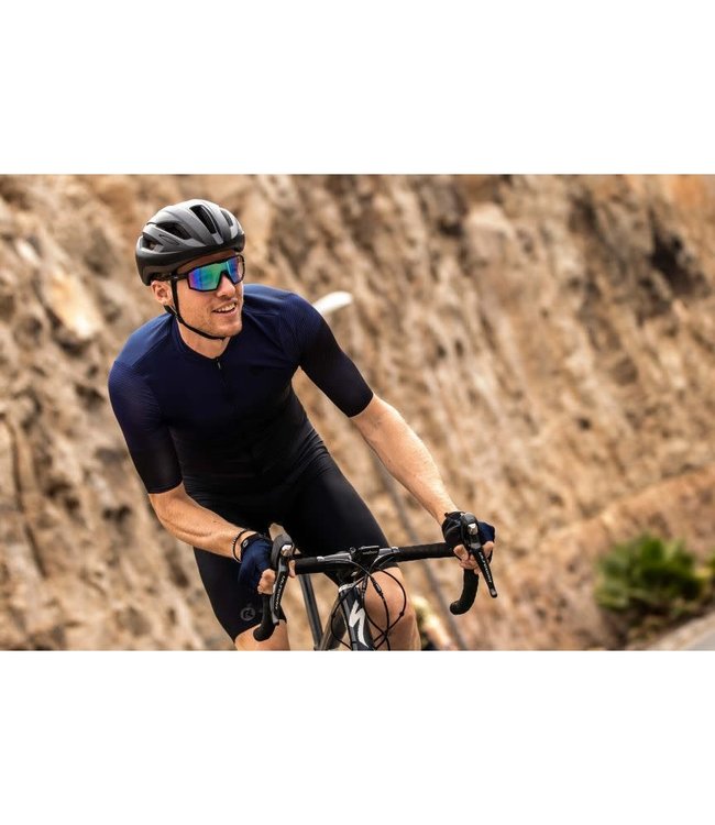 Rogelli Rogelli Glitch KM Wielershirt Zwart/Blauw