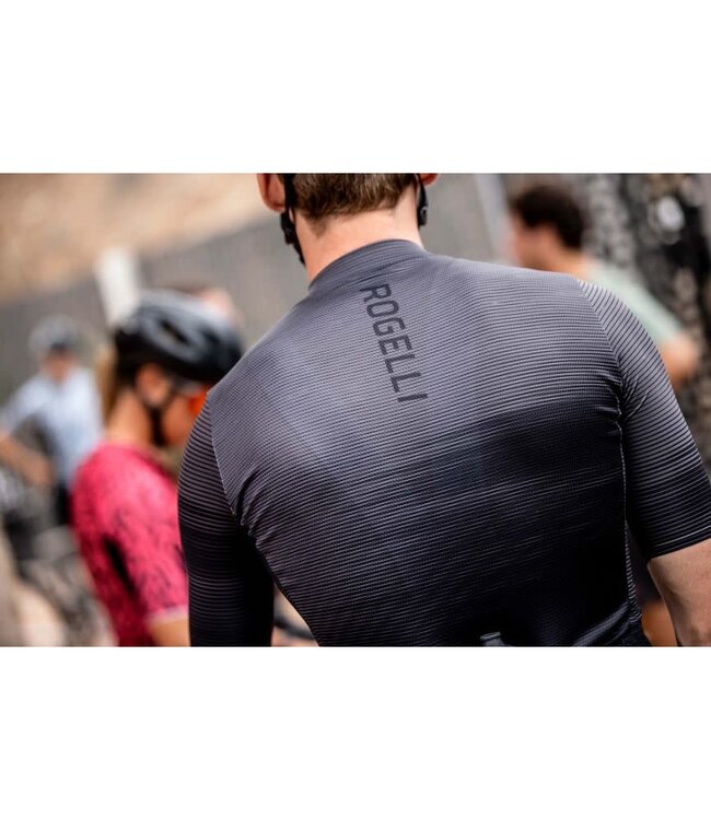 Rogelli Rogelli Glitch KM Wielershirt Zwart/Grijs