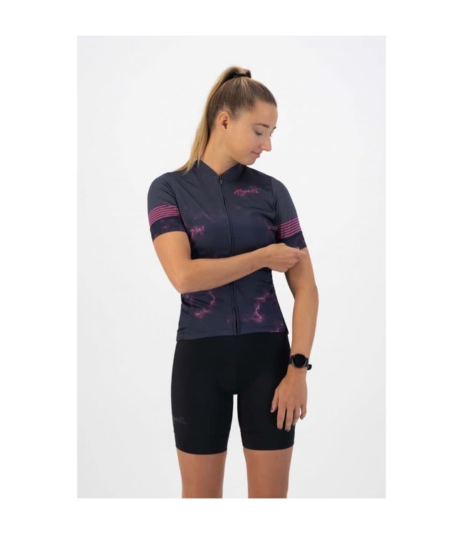 Rogelli Rogelli Marble Ladies KM Wielershirt Blauw/Roze