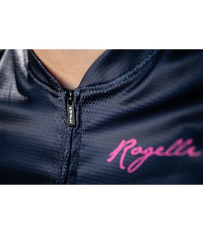 Rogelli Rogelli Marble Ladies KM Wielershirt Blauw/Roze