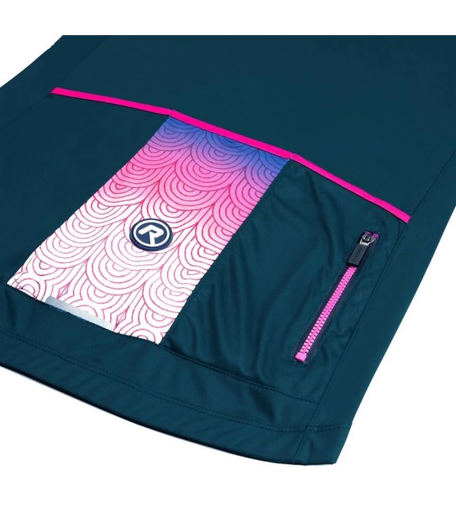 Rogelli Rogelli Waves Ladies KM Wielershirt Blauw/Roze