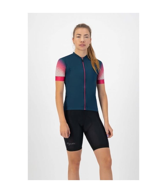 Rogelli Rogelli Waves Ladies KM Wielershirt Blauw/Roze