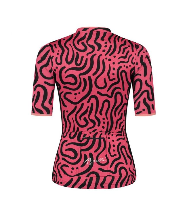Rogelli Rogelli Abstract Ladies KM Wielershirt Roze/Zwart