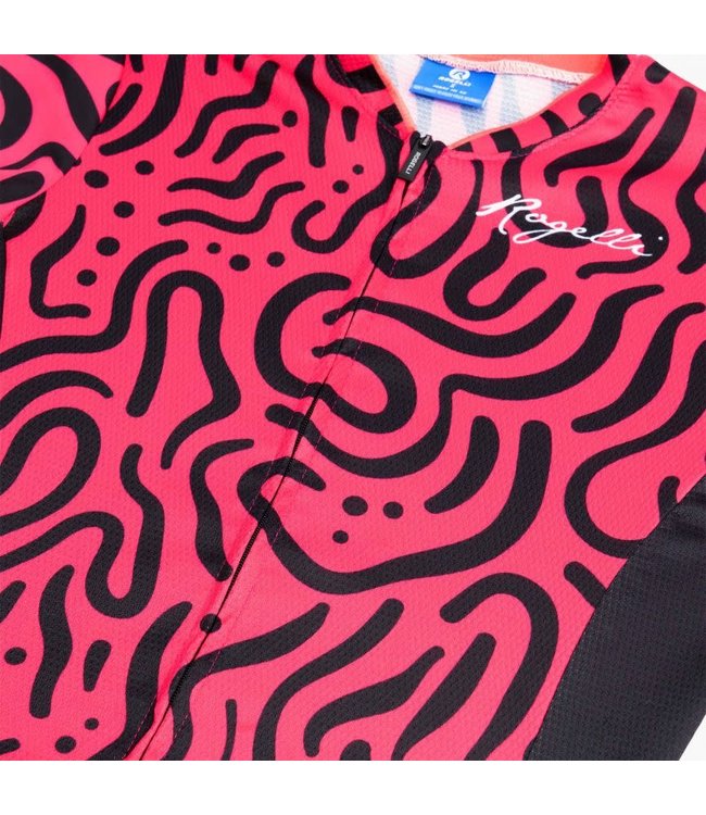 Rogelli Rogelli Abstract Ladies KM Wielershirt Roze/Zwart