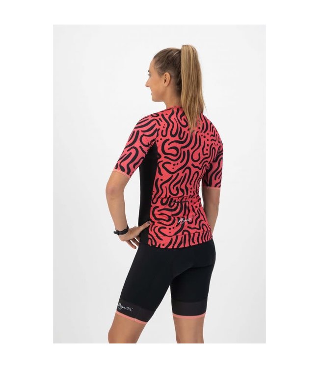 Rogelli Rogelli Abstract Ladies KM Wielershirt Roze/Zwart