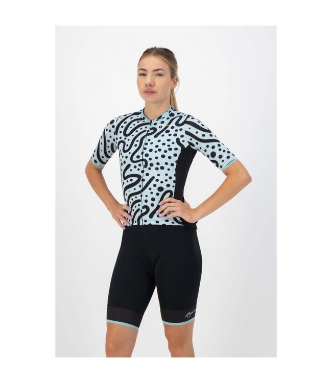 Rogelli Rogelli Abstract Ladies KM Wielershirt Turquoise/Zwart