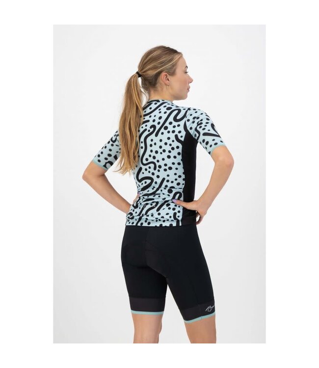 Rogelli Rogelli Abstract Ladies KM Wielershirt Turquoise/Zwart