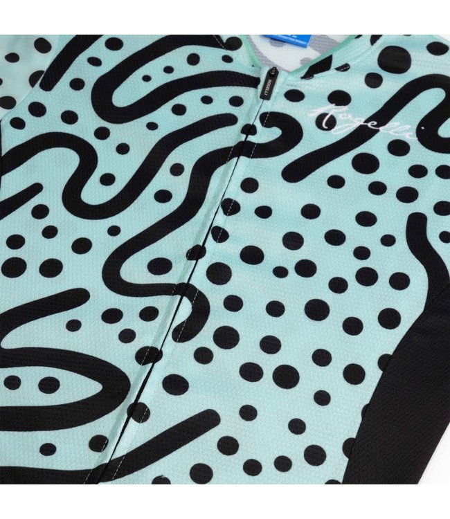 Rogelli Rogelli Abstract Ladies KM Wielershirt Turquoise/Zwart
