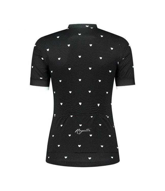Rogelli Rogelli Hearts Ladies KM Wielershirt Zwart/Wit