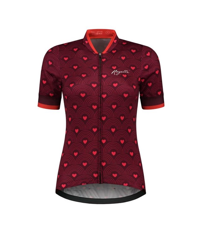 Rogelli Rogelli Hearts Ladies KM Wielershirt Bordeaux/Roze