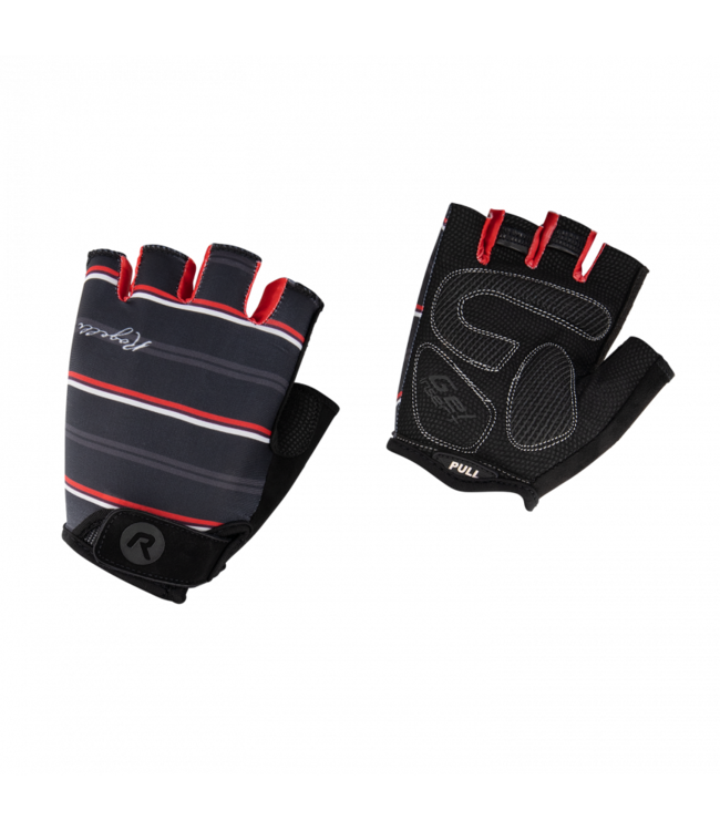 Rogelli Rogelli Stripe Ladies Wielerhandschoen Zwart/Rood