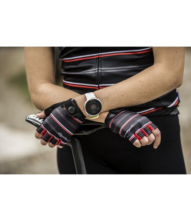 Rogelli Rogelli Stripe Ladies Wielerhandschoen Zwart/Rood